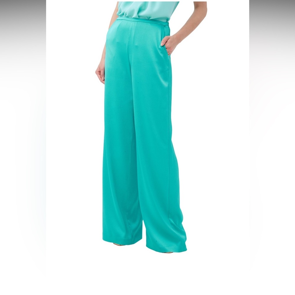 🌺New Inventory🌺 Trina Turk Vibrant Aqua Wide-Leg Pants